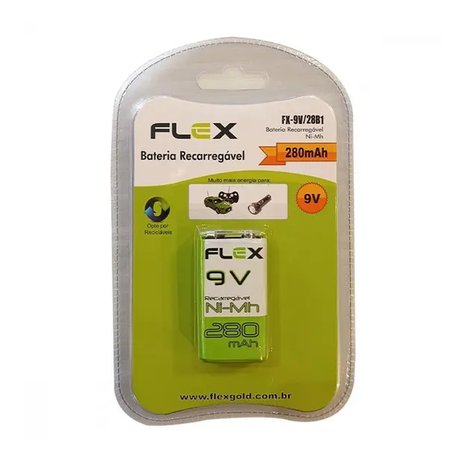 Bateria Recarregável - 9V - 280mAh